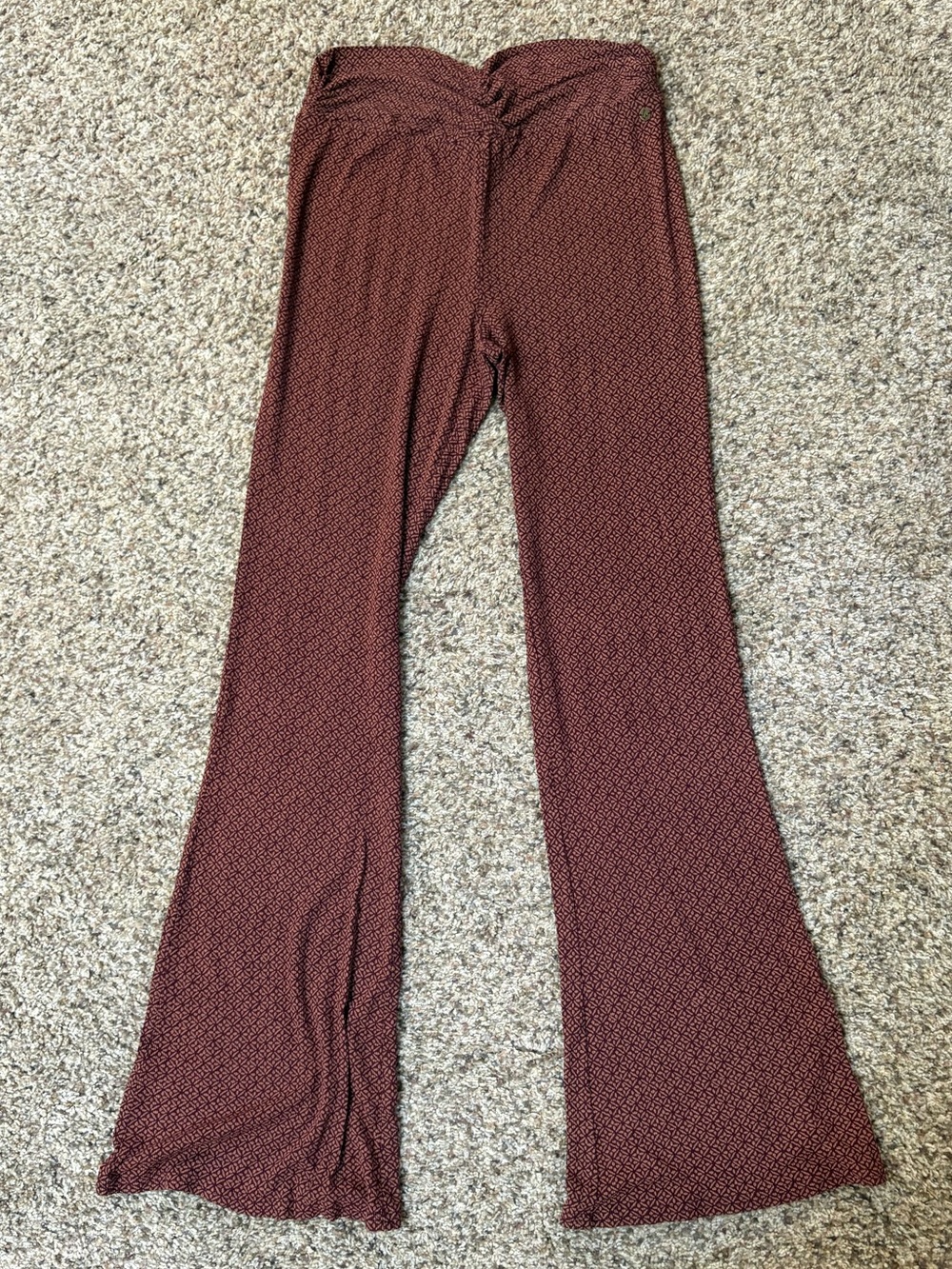 Volcom Rust Red Patterned Flare Pants